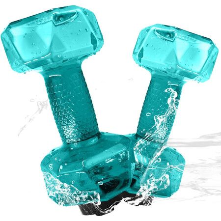 2 Set Water Weights for Pool Exercise,Upgraded PE Water Dumbbells Pool Resistance,Water Aerobics Equipment with Non-slip Handle,Green