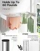 Wall Mounted Clothes Drying Rack 100 CM Foldable Laundry Rack Folding Indoor Drying Rack Clothing Collapsible Towel Rack with Wall Template 6 Rods
