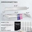 Laundry Drying Rack Collapsible Wall Mounted Clothes 31.5" Wide 13.1 Linear Ft 5 Aluminum Rods 45 lb Capacity with Wall Template Screwdriver Bit