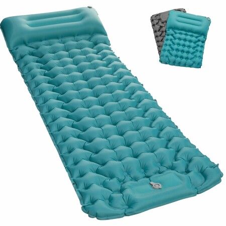 Self Inflating Sleeping Pad Mattress for Tent Camping Inflatable Camping Bed with Built-in Foot Pump for Backpacking - 3In Extra Thick Mat Air Cot