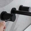 Wall Mounted Bath Spout with Basin Mixer Taps Round Set Bathroom Sink Faucet with 1/4 Turn Twin Taps Brass for Tub (Matte Black)