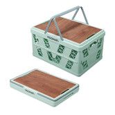 Green 44x31.5x24.5CM Collapsible Shopping Basket 35L Reusable Plastic Grocery Shopping Baskets 50KG Small Foldable Storage Crates with Handles