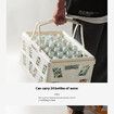 Black 44x31.5x24.5CM Collapsible Shopping Basket 35L Reusable Plastic Grocery Shopping Baskets 50KG Small Foldable Storage Crates with Handles
