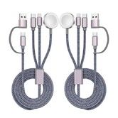 2 Pack Travel Essentials 3in2 Multi Fast Charging Cable for iPhone Apple Watch Charger Series X Portable TypeC Lightning Cable