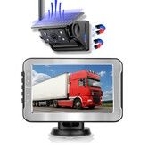 Solar Car Backup Camera Maggnitec 5 Inch LCD 2CH DVR Recorder Dual Power Supply 140 Wide Angle  Recording Solar Rear View Automotive Night Vision RV Truck