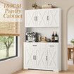 White Sideboard Buffet Pantry Cupboard Hutch Dresser Hall Kitchen Dining Room Coffee Table Side Storage Unit Drawer Shelves Cabinet Bar Shelving 180cm