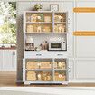 White Sideboard Buffet Pantry Cupboard Hutch Dresser Hall Kitchen Dining Room Coffee Table Side Storage Unit Drawer Shelves Cabinet Bar Shelving 180cm
