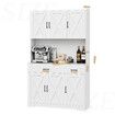 White Sideboard Buffet Pantry Cupboard Hutch Dresser Hall Kitchen Dining Room Coffee Table Side Storage Unit Drawer Shelves Cabinet Bar Shelving 180cm