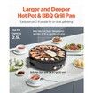 Hot Pot with Grill 1800W 2-in-1 Electric Smokeless Grill and Hot Pot