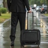 Rolling Laptop Bag 39.62 cm Wheeled Computer Bag for Women & Men Black