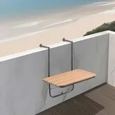 Balcony Hanging Table 595 x 400 mm Patio Railing Bar Table Adjusable