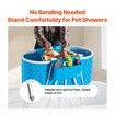 Foldable Dog Bathtub Elevated Light Blue Pet Bathing Station for Dog & Cat