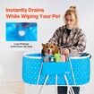 Foldable Dog Bathtub Elevated Light Blue Pet Bathing Station for Dog & Cat