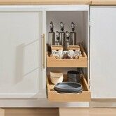 2Tier Pull Out Cabinet Organizer Soft Close Slideout Wood Drawer 14"W x 21"D