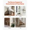 Toilet Safety Rail with Leg 80 cm 136 kg Capacity Stainless Steel Grab Bar