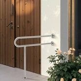 Toilet Safety Rail with Leg 80 cm 136 kg Capacity Stainless Steel Grab Bar