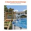 4-Step Grey Robust Pool Ladder of 2 Handrails for 1219.2-1371.6 mm Pools