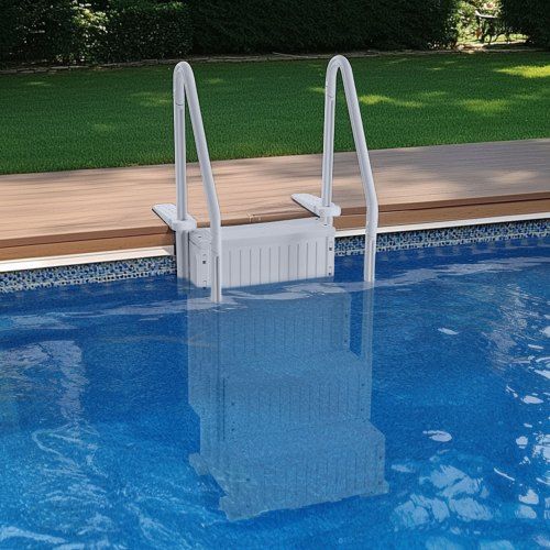 4-Step Grey Robust Pool Ladder of 2 Handrails for 1219.2-1371.6 mm Pools