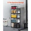 Storage Shelves 18" D x 32" W x 72" H 5-tier Garage Storage Shelving 457 x 813 x 1829 mm