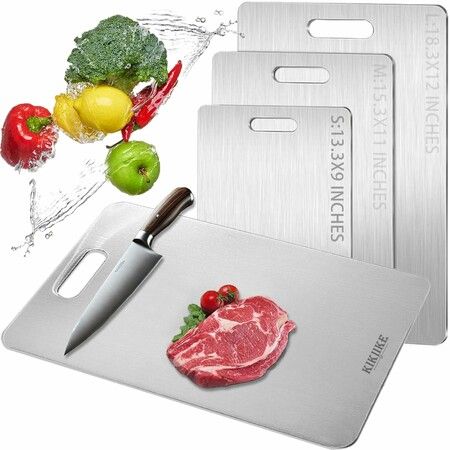 Titanium Cutting Board 2025 New Upgrade 100% Pure Titanium Cutting Boards for Kitchen - Double-Sided Food-Grade Chopping Board Non-Stick Durable