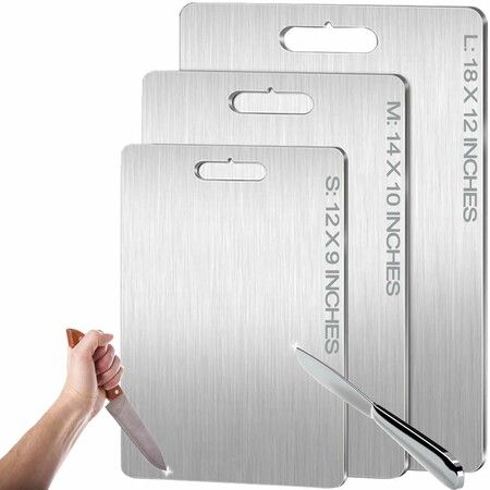 Titanium Cutting Boards - 100% Pure for Kitchen-Cutting Edge Hygiene & Durability, Dishwasher Safe Ideal, Perfect for Various Cooking Tasks