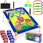 Bean Bag Toss Game,3 in 1 Cornhole Set,Kids Outdoor Games,Sports & Outdoors Play Toys for Toddler Boys Girls,Ring Toss Game for Yard Lawn Party Family