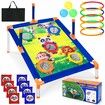 Bean Bag Toss Game,3 in 1 Cornhole Set,Kids Outdoor Games,Sports & Outdoors Play Toys for Toddler Boys Girls,Ring Toss Game for Yard Lawn Party Family