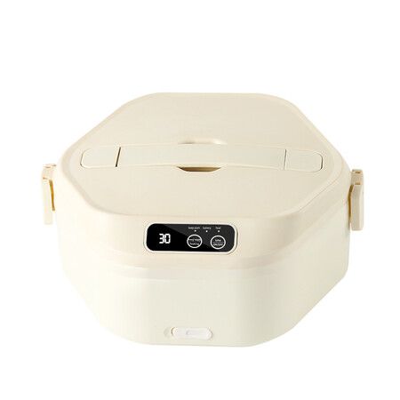 Cordless Electric Lunch Box, 1L Heated Lunch Box, 16000mAh Battery Powered, Fast Heating, 3-Compartment Tray, Portable for Car, Truck, Office, Camping