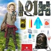 Outdoor Adventure  Camping Safari Hurt Injury Hunting Set Emergency Survival Bag  Hiking Explorer Toys  Boys Girls  Christmas Gift