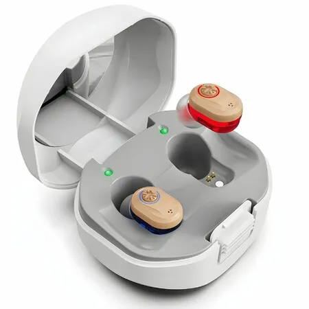 Hearing Aids for Seniors, Invisible Hearing Amplifiers with Noise Cancelling, Rechargeable Hearing Aids for Hearing Loss Seniors