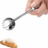 Powdered Sugar Shaker Duster Flour Dispenser Shaker with 18/8 Stainless Steel Spring-operated Handle for Sugar Flour and Spices