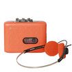Cassette Player Recorder Portable Compact Nostalgic, Lightweight, Cassette to MP3 Converter for Outdoor Travel, Orange