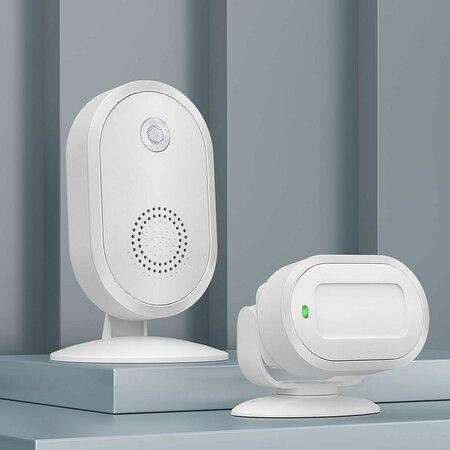Welcome Doorbell, Motion Sensor Doorbell, Door Chime for Business When Entering, Store Welcome Entry Bellring, Multi languages 4 Volume Levels, White