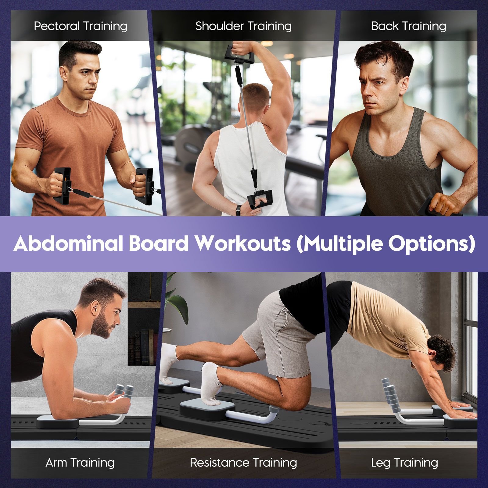 Pilates Board Resistance Home Gym Trainer Ab Workout Push Up Slide