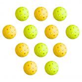 Everfit 12PC Pickleballs Set 40-Hole Design Indoor Outdoor Durable PE Balls Green/Yellow