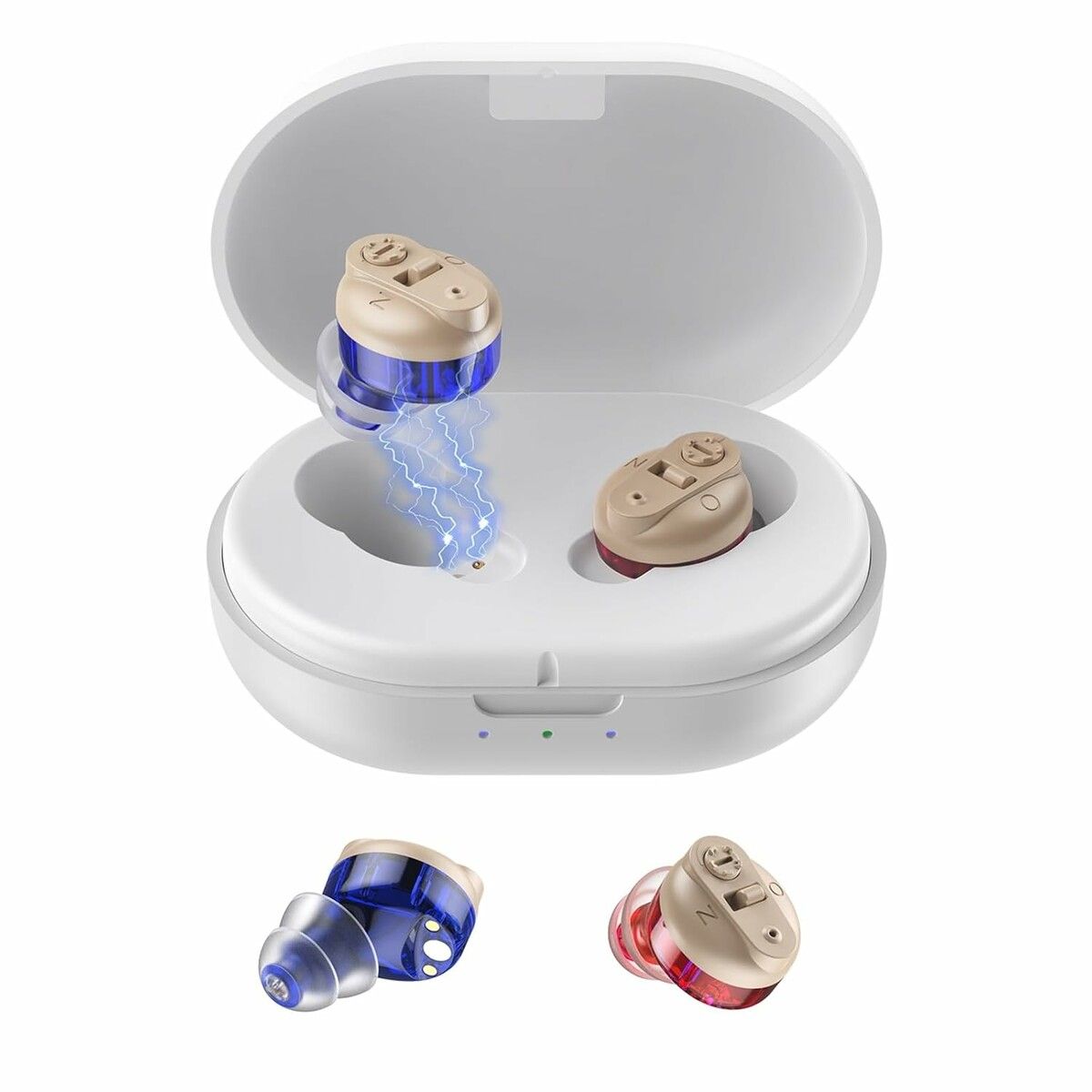 Hearing Aids with Noise Canceling Rechargeable Hearing Aid for Seniors Adjustable Volume with Charging Case