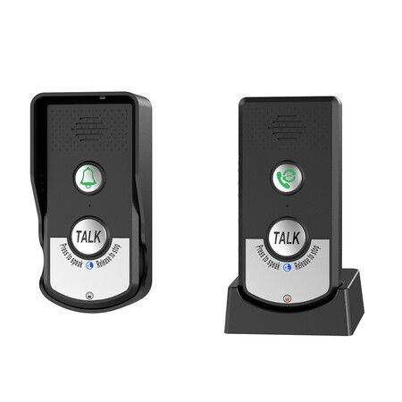 Intercom Doorbell, 1000m Range Two Way Voice Home Intercomunicador Rechargeable Intelligent Electronic Doorbell Chimes for Home Security (Black)