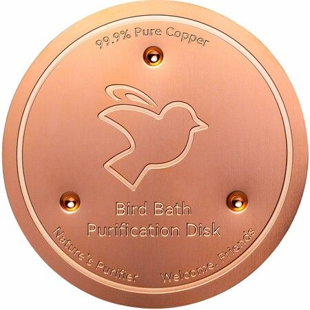 Bird Bath Copper Disk,0.6mm Reinforced 99.99% Pure Copper Cleaning Disk with Triple-Point Support for Physical Safe Clean Water All-Season