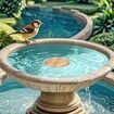 Bird Bath Copper Disk,99.99% Pure Copper Water Cleaner,1 mm Thick with Stable Triple-Point Support,All-Season Use,2pcs