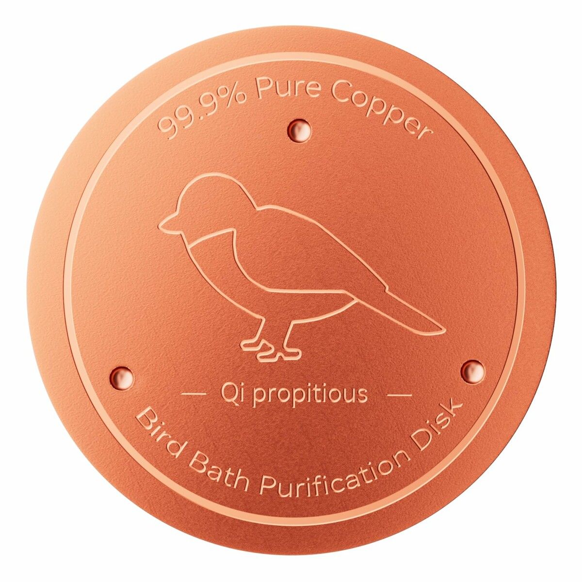 Bird Bath Copper Disk,99.99% Pure Copper Water Cleaner,1 mm Thick with Stable Triple-Point Support,All-Season Use,1pcs