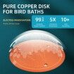 Bird Bath Copper Disk,99.99% Pure Copper Water Cleaner,1 mm Thick with Stable Triple-Point Support,All-Season Use,1pcs