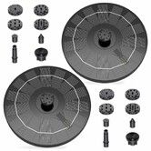 Solar Fountain Pump 2.5W,16cm Solar Powered Water Fountain,Solar Pump with 6 Nozzles for Garden,Ponds,Pool,Fish Tank,Outdoor and Aquarium,2 Pack