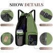Beach Backpack with Wet Pocket Drawstring Mesh Beach Bag Waterproof Swimming Pool Backpack for Men and Women (Green)