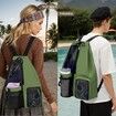 Beach Backpack with Wet Pocket Drawstring Mesh Beach Bag Waterproof Swimming Pool Backpack for Men and Women (Green)