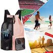 Beach Backpack with Wet Pocket Drawstring Mesh Beach Bag Waterproof Swimming Pool Backpack for Men and Women (Pink)
