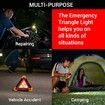 Emergency Warning Triangle, LED Light, Water Resistant, Shockproof and Portable