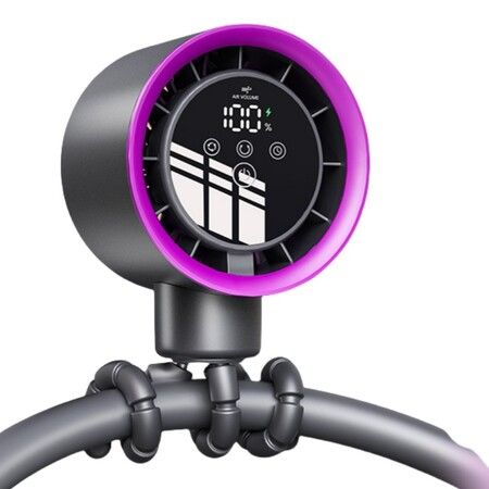 Fan Desktop Bedside Baby Stroller Octopus Stand Hand Held Fan 7 Blades Frequency Conversion Brushless Motor Strong Cold Air Frequency ICE Cooling  Gift