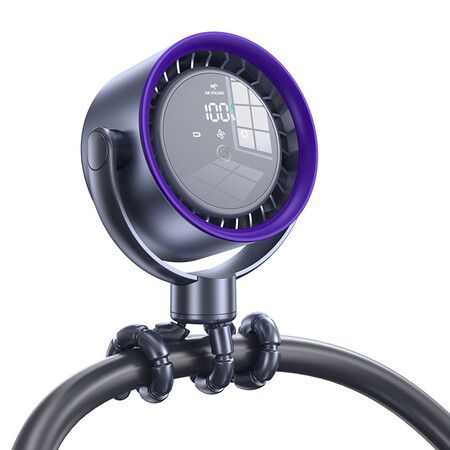 Fan Desktop Bedside Baby Stroller Octopus Stand Hand Held Fan 7 Blades Frequency Conversion Brushless Motor Strong Cold Air Frequency ICE Cooling  Gift