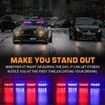 Emergency Dash Strobe Lights, Safety Flashing Warning Hazard Interior Light Bar for Construction Vehicles Trucks 36 x 3 cm, Red Blue