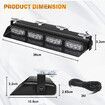 Emergency Dash Strobe Lights, Safety Flashing Warning Hazard Interior Light Bar for Construction Vehicles Trucks 36 x 3 cm, Red Blue